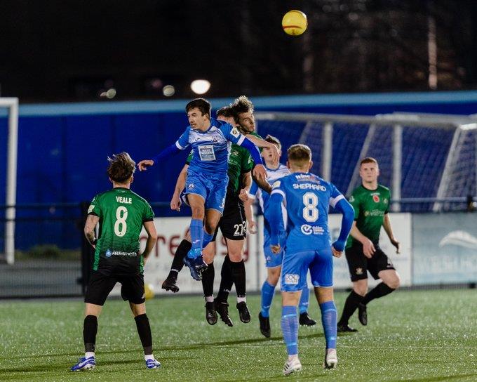 Ben Fawcett equalised for Haverfordwest County at Park Avenue
